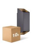 Lot 10x Nordlux Nico Applique Murale Aluminium Noir Up & Down | IP54 - Convient pour 2x GU10